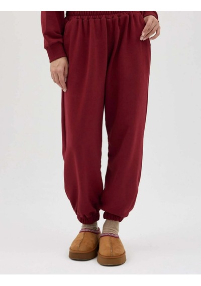 Buly Cozy Beli Lastikli Jogger Eşofman Altı Bordo