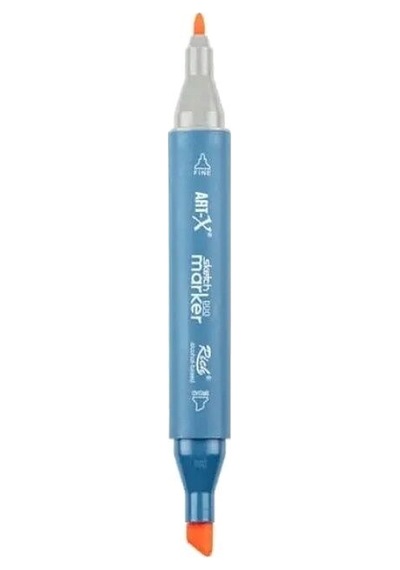Rich Klm-18031 Art-x Sketch Marker Kalem Duo B.o.c Bright Orange Standart