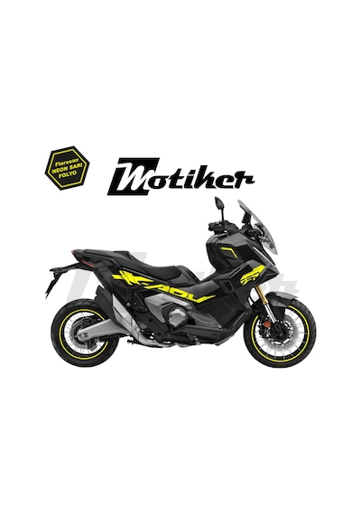 Honda X-adv 750 Sticker 2025 Özel Tasarım Sticker Etiket Modeli Neon Sarı