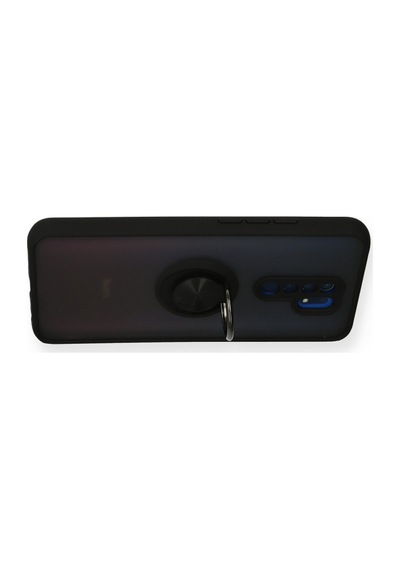 Xiaomi Redmi 9 Uyumlu Kılıf Montreal Yüzüklü Silikon Kapak - Siyah