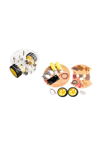 2wd Çift Katlı Şeffaf Yuvarlak Şasi Robot Araba Kiti Demonte Çizgi Takip Engelden Kaçınma Arduino İçin