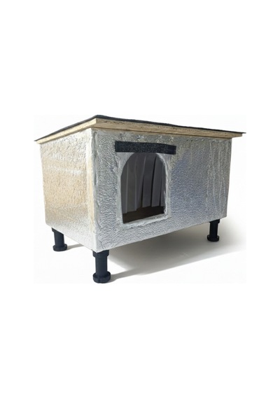 Kedi Evi Yuvası Isı Yalıtımlı Su Geçirmez Şıngıl Kaplamalı 60x36x30 Cm