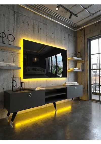 Karnaval Ledli Tv Ünitesi - Antrasit - P8004-4 Çok Renkli