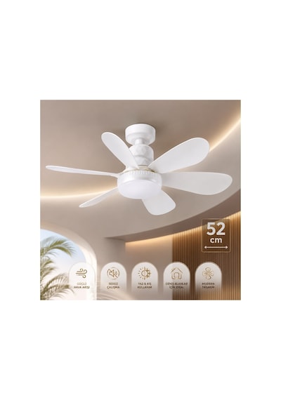 Ct-1154 62w Lodos Fan Led Kumandalı Işıklı Tavan Vantilatörü