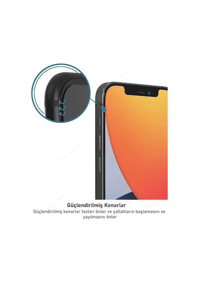 Apple Uyumlu iPhone   12 Mini Ekran Koruyucu Nano Temperli Esnek Cam 9d Yüksek Ekran Koruma Camı Renkli