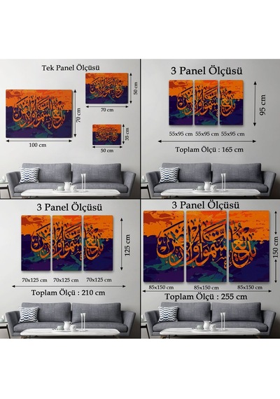 Es10 Göklerin ve Yerin Yaratıcısı Yüce Allahdır (Bakara Suresi 117.Ayet) Kanvas Tablo-3320 (50 x 70)