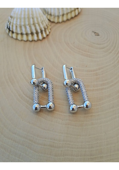 Dali Shop Zirkon Taşlı Tifanny Küpe Gümüş