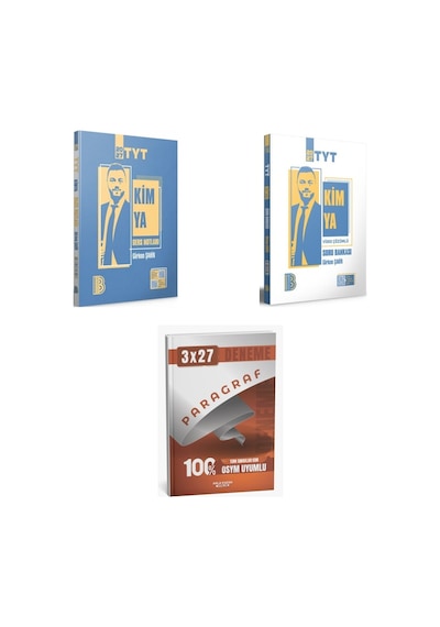 2027 2027 Benim Hocam Tyt Kimya Konu + Soru + Anla Kazan Paragraf Deneme 3'lü Set