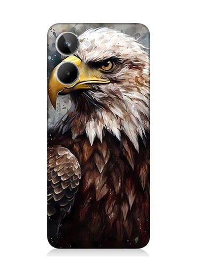 Realme 10 Uyumlu Silikon Kılıf Asil Beyaz Başlı Siyah Kartal