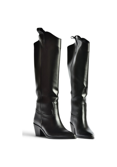 Fox Shoes Z922835109 Siyah Kalın Topuklu Kadın Çizme