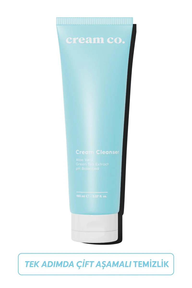 Cream Co. Hassas Ciltler İçin Tek Adımda Çift Aşamalı Temizlik Sağlayan Krem Yüz Temizleyicisi Cream Cleanseri 150 ML