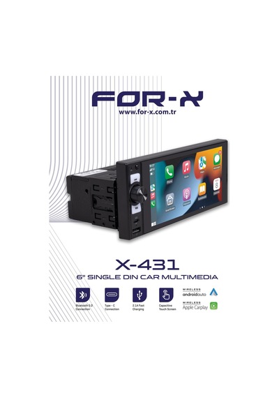 X-431 6 Tek Din Carplay Android Auto Multimedya Ahd Kamera Tüm Araçlara Uygun