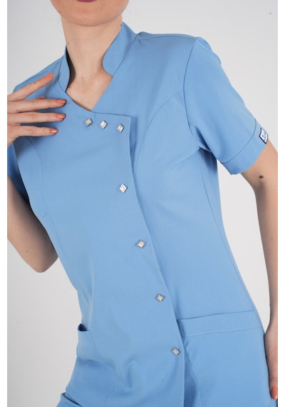 Aylu Model Soft Likra Bebe Mavisi Doktor Hemşire Hastane Scrubs Üniforma Takımı Bebe Mavi