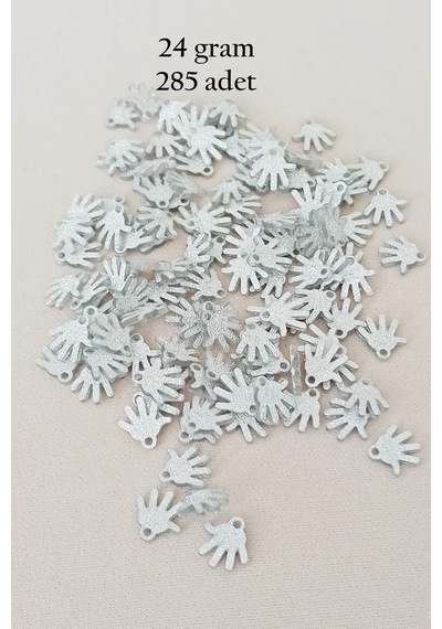 Oya Abiye Bileklik Kolye Pleksi Metalik Plastik Pul Gümüş Renk 24 Gram 285 Adet - Bnc579