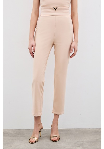 Sateen Bel Aksesuarlı Pantolon - Bej-135481 Bej