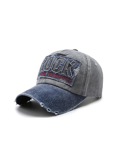 Valkyrie Rock Eskitme Trucker Şapka Unisex Metal Tokalı Ayarlanabilir Vintage Siyah Mavi