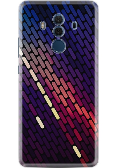 Huawei Mate 10 Pro Kılıf Silikon Desenli Line Neon 1805