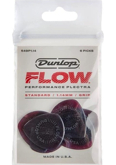 Jim Dunlop 549p1.14 Gitar Penası Flow Standard Grip 6'lı Paket Pena 1.14 Mm