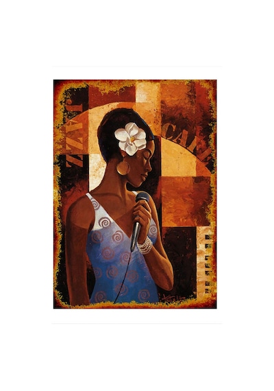 Bedeko Jazz Müzik Ve Bayan Vokal Dekoratif Ahşap Tablo 35 Cm X 50 Cm