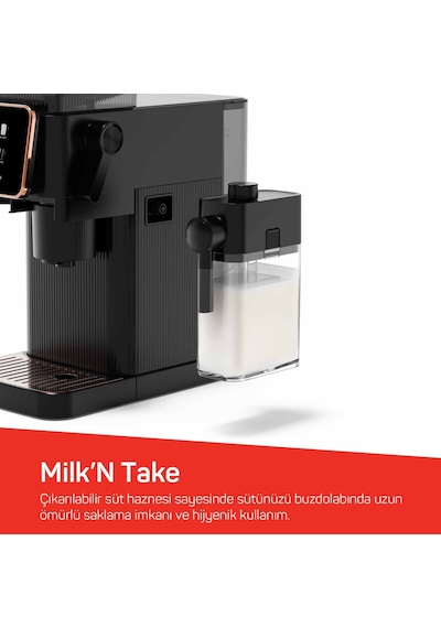 Arzum OK0047 Okka Barista Compact 1400 W Süt Hazneli 15 Bar Basınçlı Otomatik Espresso Makinesi