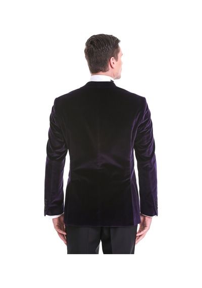 Hatemoğlu Mor Slim Fit Düz Sivri Yaka Kadife Klasik Smokin Damatlık 331221 Mor