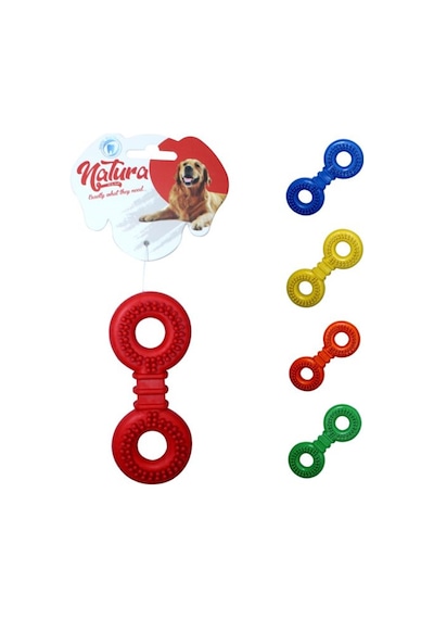 Natura 12.5 CM Dikenli Yuvarlak Plastik Köpek Oyuncağı Çok Renkli