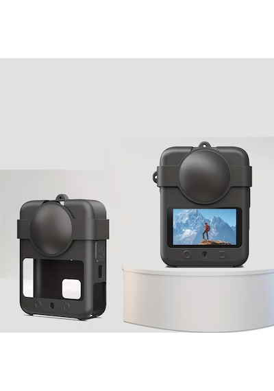 Teknoroket DJI Osmo 360 ve 360 II Silikon Kılıf , Lens Cap Lens Koruma Ve Kayış Seti Siyah