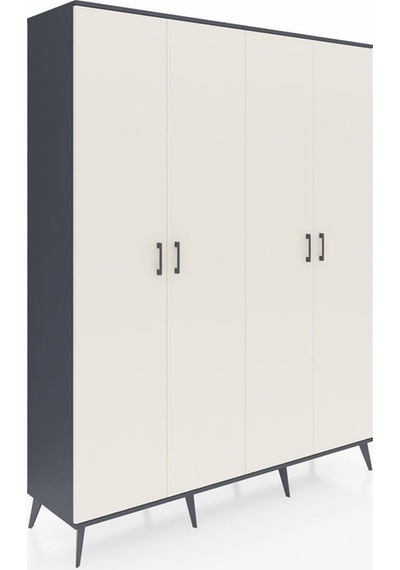Hyperion Gardrop 4 Raflı 4 Kapaklı 4 Askılı 176x44x221 Antrasit-aytaşı Aytaşı Hyperion Gardrop 4 Raflı 4 Kapaklı 4 Askılı 176x44x221 Antrasit-aytaşı Aytaşı