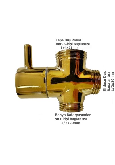 Meriva M87 Altın Gold Banyo Robot Duş Seti Yönlendirici Musluk Altın