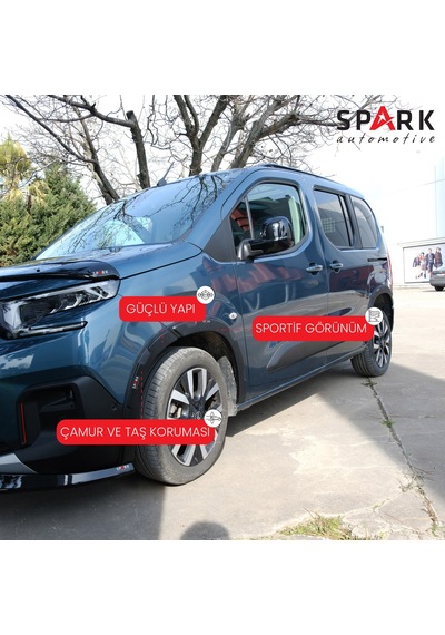 Citroen Berlingo 2019- Yılı Ve Sonrası Uyumlu Çamurluk Dodik 8 Parça Siyah