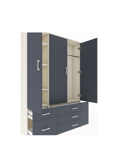Arges Dolap 5 Raflı 5 Çekmeceli Tek Askılı 132x30x195 Aytaşı-antrasit/antrasit Antrasıt/antrasıt Arges Dolap 5 Raflı 5 Çekmeceli Tek Askılı 132x30x195 Aytaşı-antrasit/antrasit Antrasıt/antrasıt