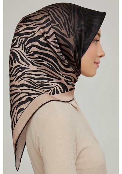 Armine Yeni Sezon 2021-22 Serisi Zebra Desen Ipek Twill Eşarp 8654d-22