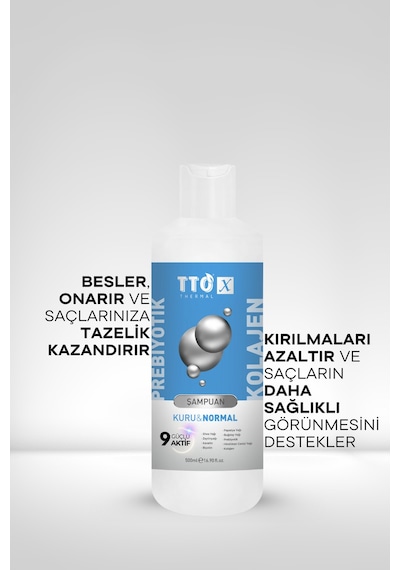 Tto X Kuru ve Normal Saçlar Için Şampuan Kolajen ve Prebiyotik 500Ml