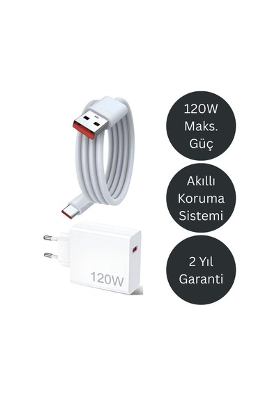 Lexroo 120w Hızlı Şarj Destekli Turbo 120w Type-c Usb Şarj Cihazı Güç Adaptörü + Kablo Set - C120-u