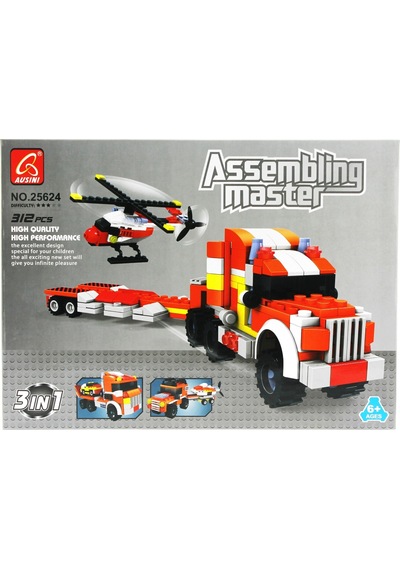 Ausini Assembling Master 3 İn 1 311 Parça Araç Taşıyıcı Tır