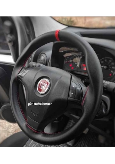 Fiat Fiorino Dikmeli Direksiyon Kılıfı Soft Kırmızı Yüzüklü