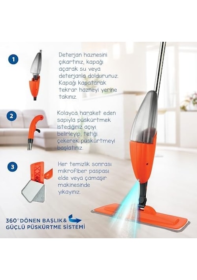 Macro Max Sprey Mop Su Püskürtmeli Temizlik Seti