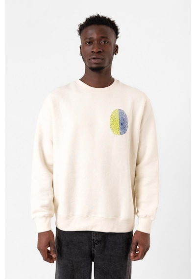 Sarı Lacivert Parmak İzi Ekru Erkek 2ip Sweatshirt Ekru