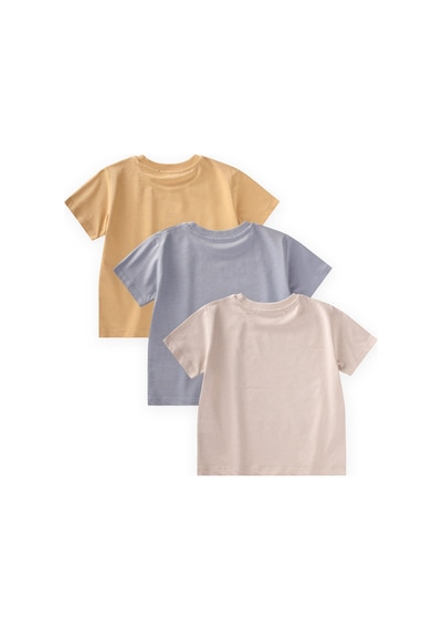 Cigit Üçlü Set Erkek T-shirt 2-10 Yaş Kum Mavi Sundres