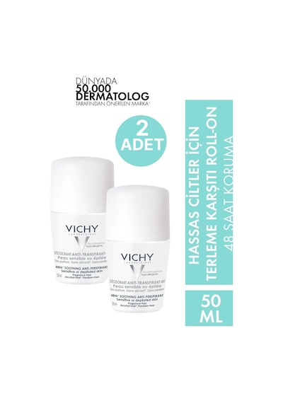 Vichy Hassas ve Epilasyon Yapılmış Ciltler İçin Roll-On Deodorant 2 x 50 ML