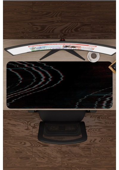 Glitch Kaymaz Dikişli Kauçuk Oyuncu Mousepad V3 - 90x40 Xxl Gaming Mouse Pad Fare Altlığı