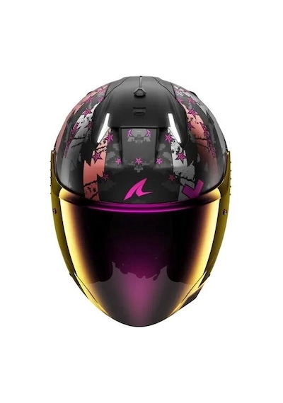 Şeffaf Vizör + Shark Skwal İ3 Jet Hellcat Iridyum Vizörlü Yarım Kask Mor