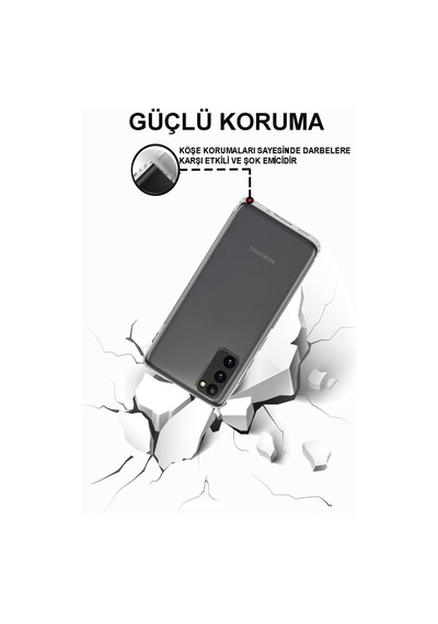 Samsung Galaxy Uyumlu S20 FE Kılıf Kamera Korumalı Tıpalı Şeffaf Silikon Kapak