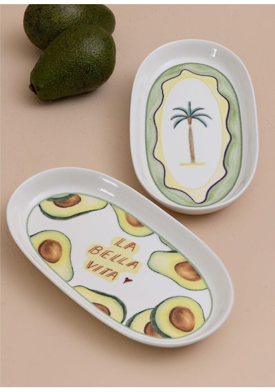 The Mia Itl0019 Italian Summer Oval Servis Tabağı 2li 29 Cm Ekru