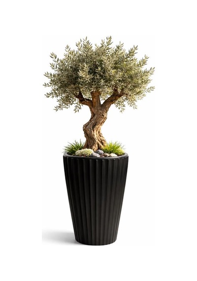 So-lvt2 Lilyum Vazo Saksı Takımı İç Kovalı 3 Adet 90 Litre No:2 Siyah
