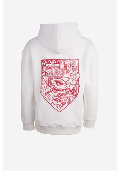 Samsunspor Football Clup Baskılı Kapüşonlu Oversıze Sweat Ekru