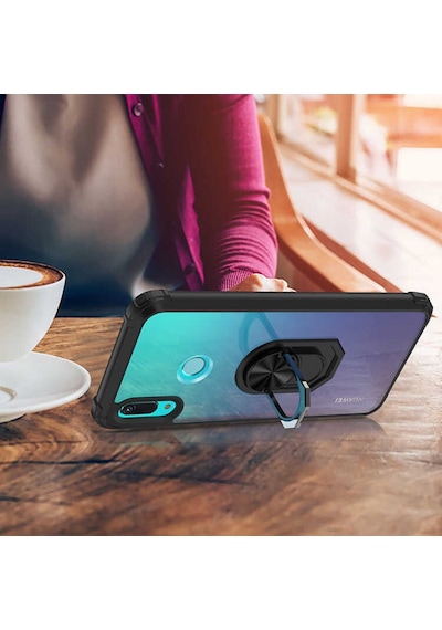Huawei Y6S 2019 Kilif Standli Yüzüklü Mola Silikon Kapak 466790055