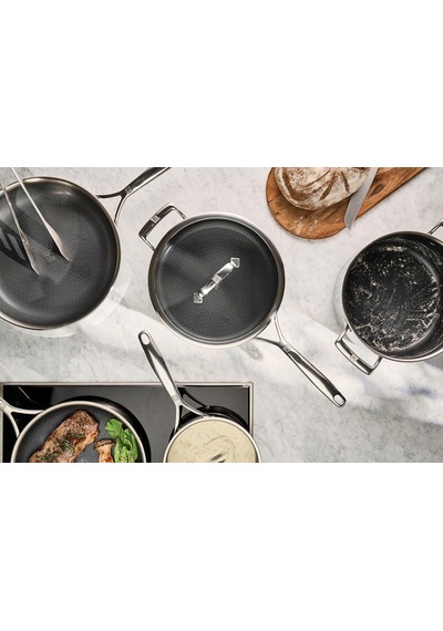 Peak Ceraforce Hycoat Wok, Cam Kapaklı, 30 Cm, Paslanmaz Çelik 18/10 Çok Renkli