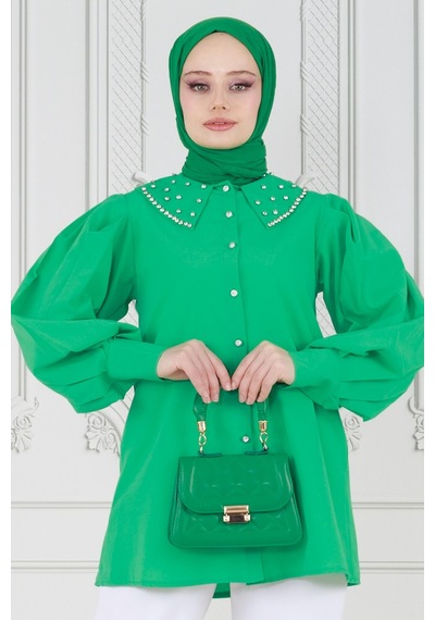 Sevitli Yakası Taş Çakım Tunik-benetton Yeşili-3644-benetton Yeşili Benetton Yeşili Sevitli Yakası Taş Çakım Tunik-benetton Yeşili-3644-benetton Yeşili Benetton Yeşili