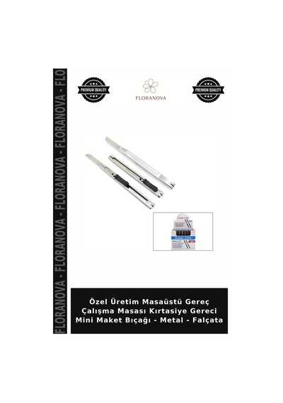 Özel Üretim Masaüstü Gereç Çalışma Masası Kırtasiye Gereci Mini Maket Bıçağı - Metal - Falçata